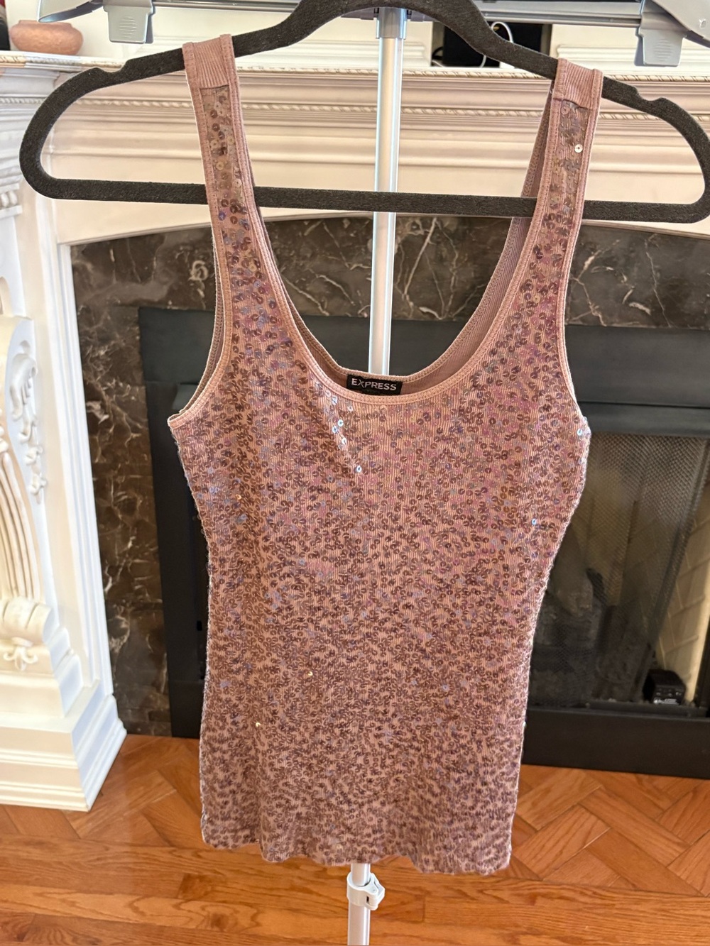 Express Ribbed Sweater Tank - Mauve Pink
